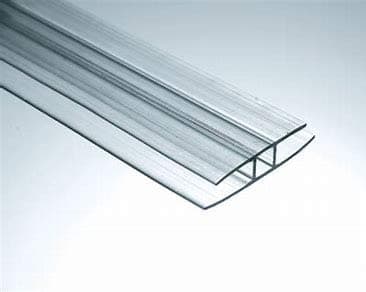 Clear H connector for joining polycarbonate panels