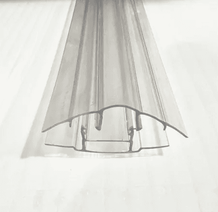 Clear snap connector base and cap for polycarbonate roof panels